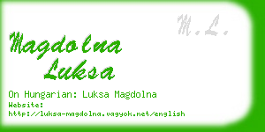 magdolna luksa business card